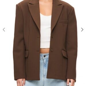 Women's Brown Tailored Single-Breasted Blazer